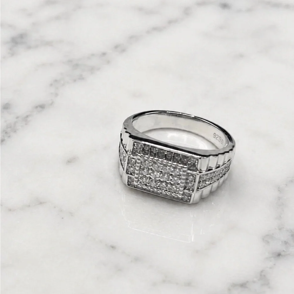 925 Sterling Silver 2.00CTW MOISSANITE Pave Men’s Ring Size 10,11 or 12